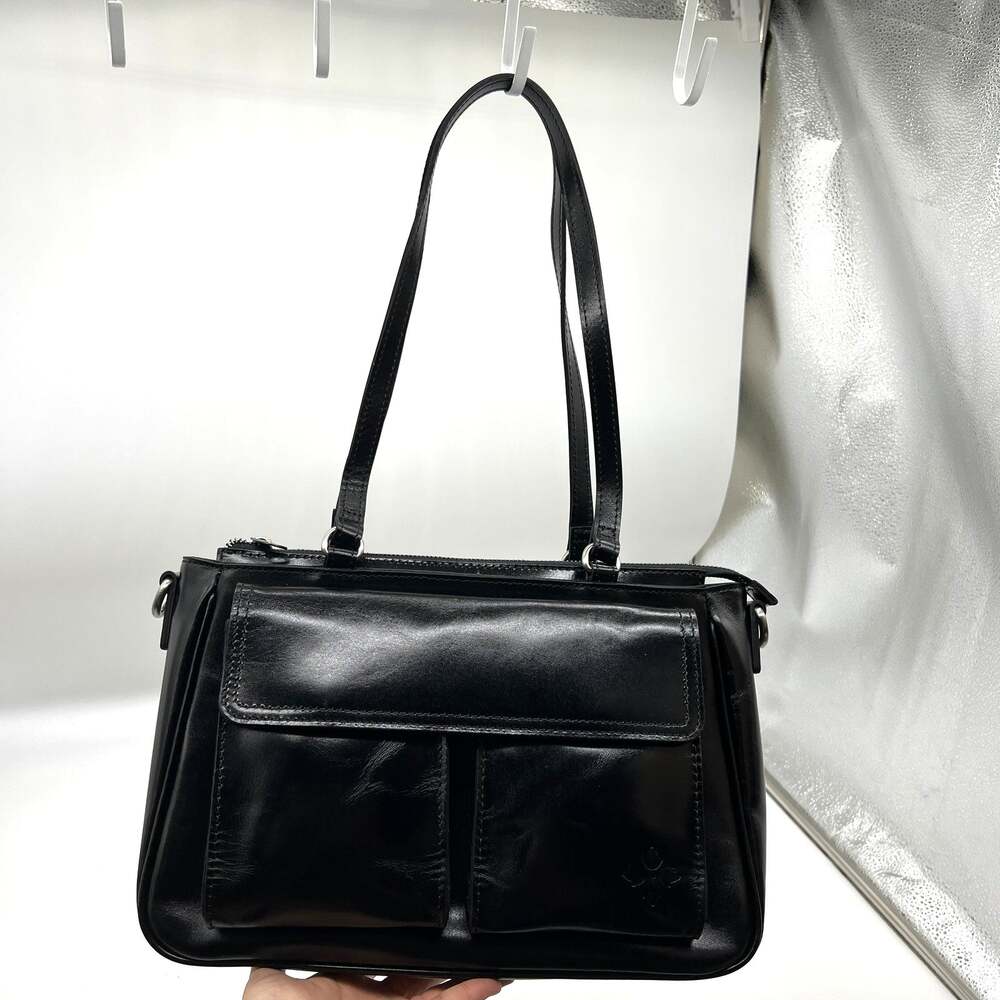 Patricia Nash Leather Rosetti Satchel Crossbody Womens Purse Black